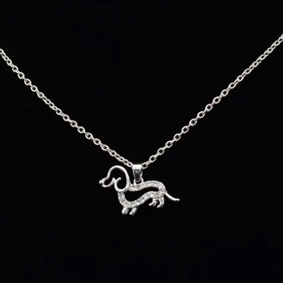 New Dachshund Dog Silver Charm Necklace Adjustable NWT - Picture 4 of 7